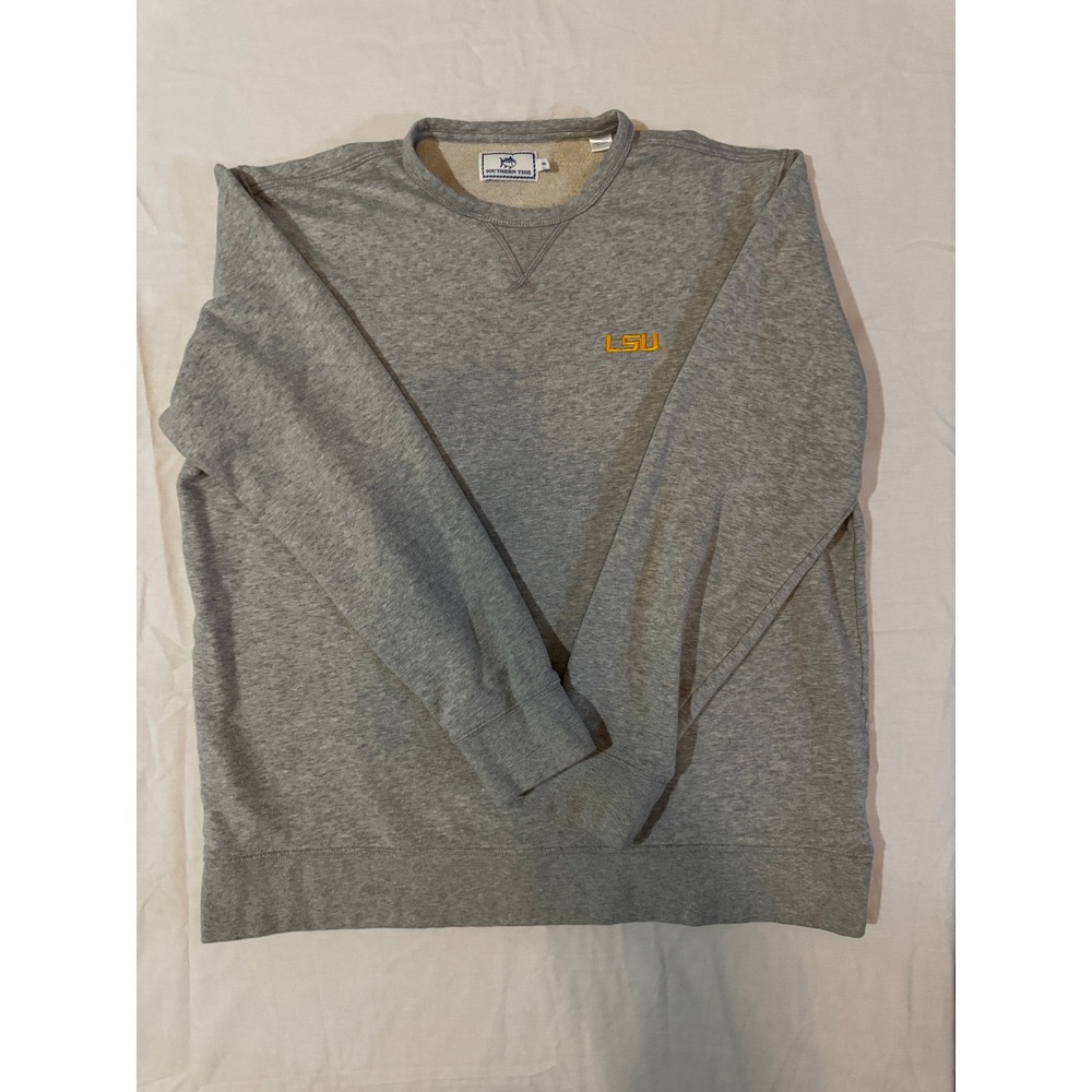 Southern Tide LSU Tigers Sweatshirt Preppy College Core SEC Game Day Pullover XL
